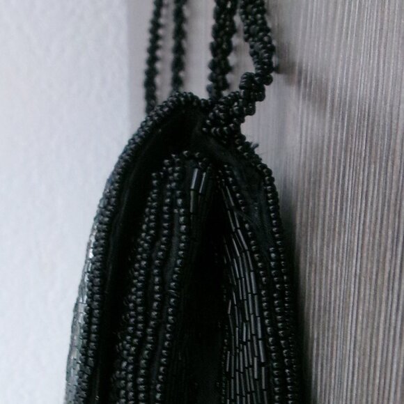 Vintage Beaded Art Deco Style Crossbody Purse Shoulder Bag Multi Color Black Red - Picture 13 of 13